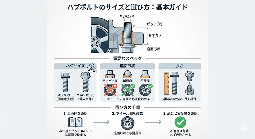 ハブボルト サイズと選び方